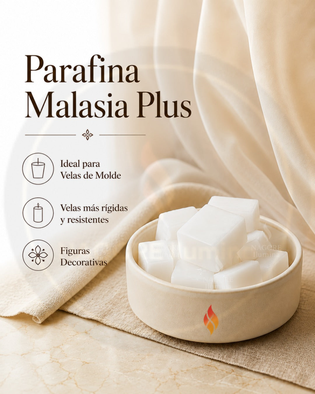 Parafina Malasia Plus para Velas 1 kg