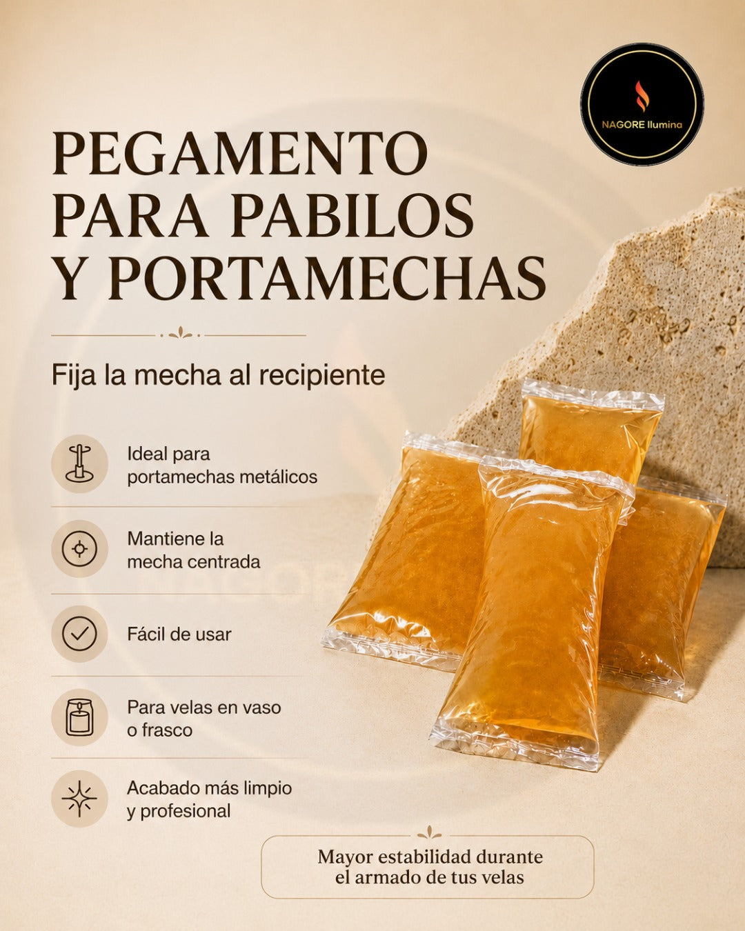 Pegamento para Pabilos y Portamechas