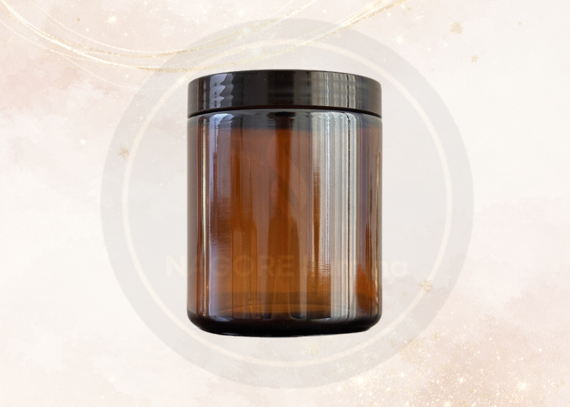 Frasco Ámbar 8.35 oz con Tapa Negra para Velas | Envase Premium para Velas Artesanales