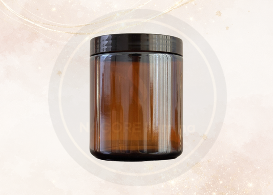 Frasco Ámbar 8.35 oz con Tapa Negra para Velas | Envase Premium para Velas Artesanales