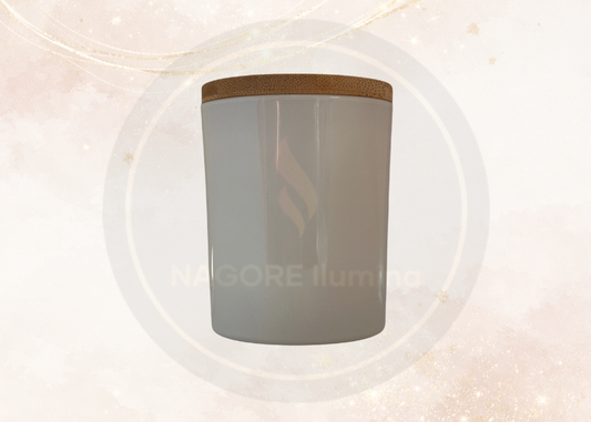 Vaso Blanco con Tapa de Madera para Velas | Envase Premium para Velas Artesanales