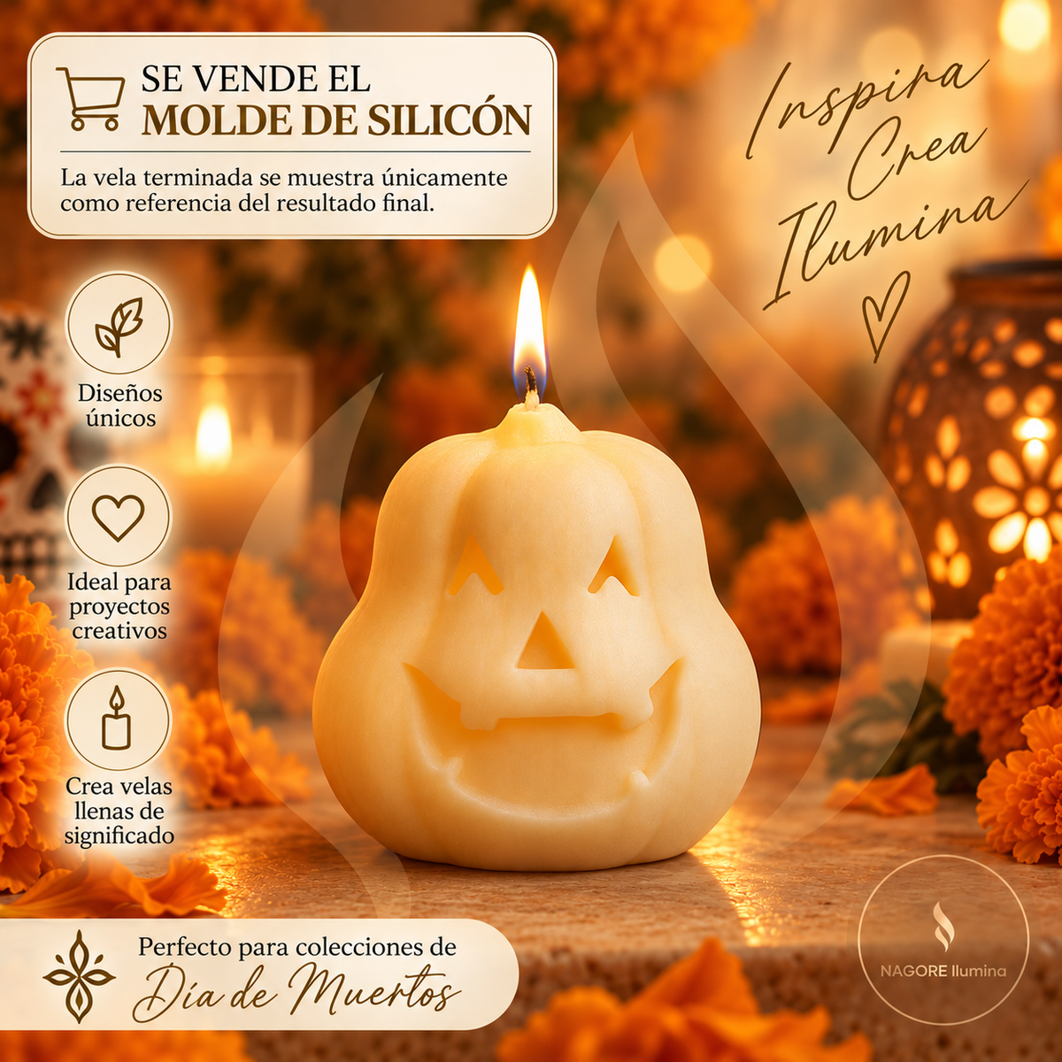Molde de Silicón Calabaza Halloween