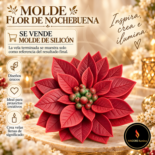 Molde de Silicón Flor de Nochebuena