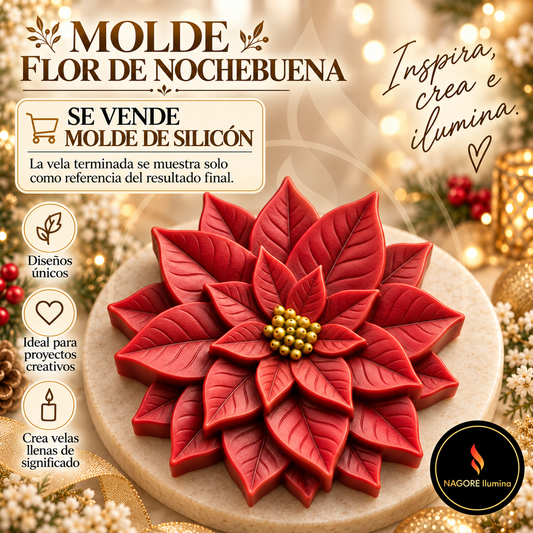 Molde de Silicón Flor de Nochebuena
