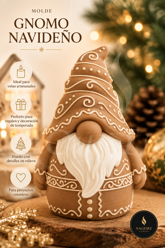 Molde de Silicón Gnomo Navideño Artesanal