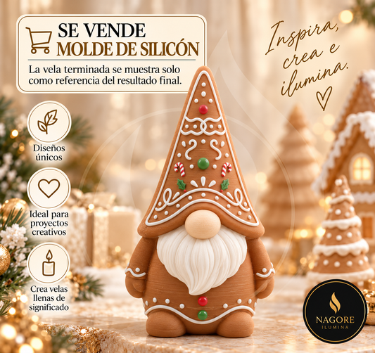 Molde de Silicón Gnomo Encanto Navideño