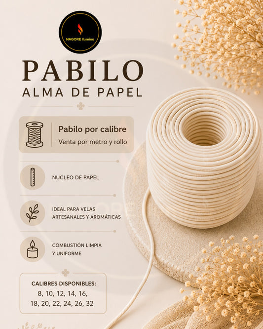 Pabilo Alma de Papel para Velas por Metro
