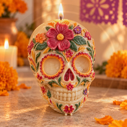 Molde de Silicón Calavera Floral