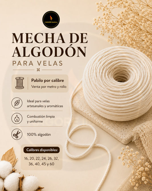 Mecha de Algodón para Velas por Metro