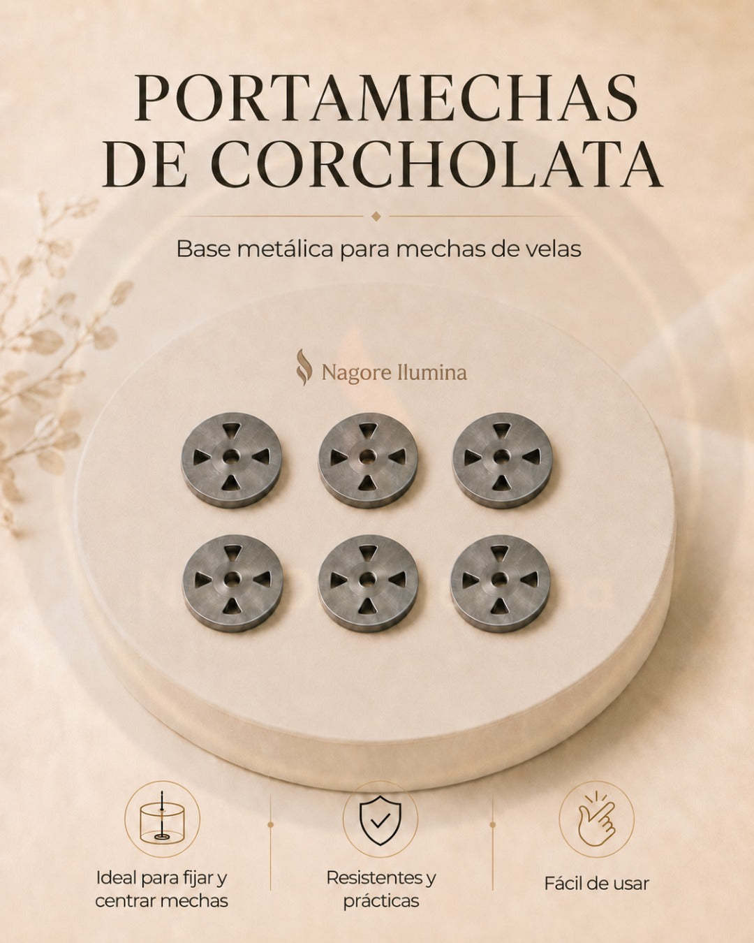 Portamecha Corcholata para Velas