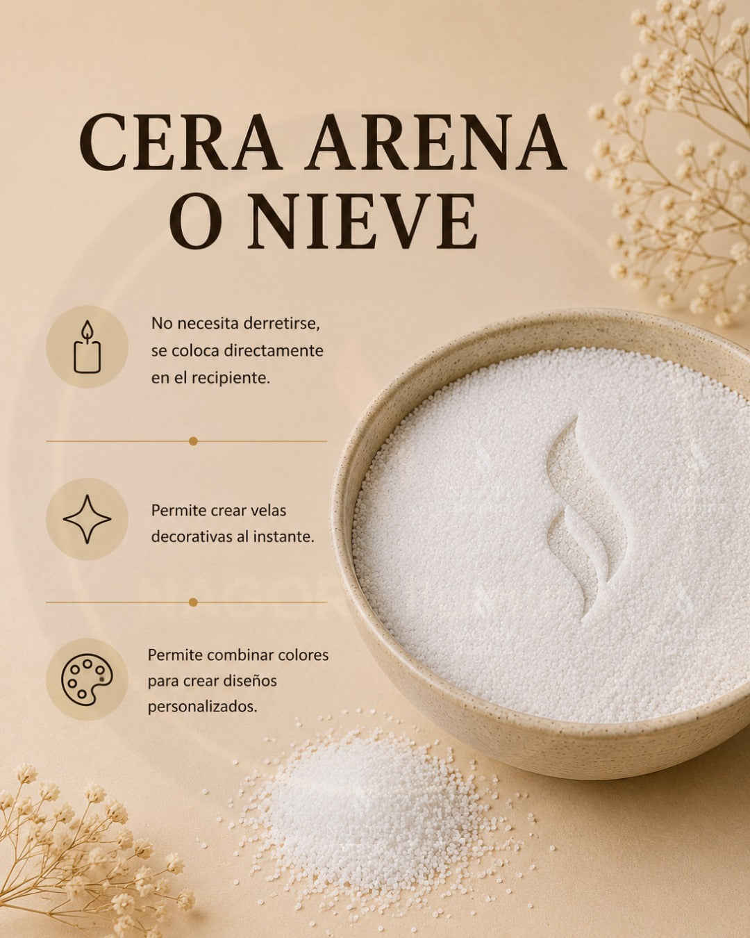 Cera Arena Granulada para Velas 1 kg
